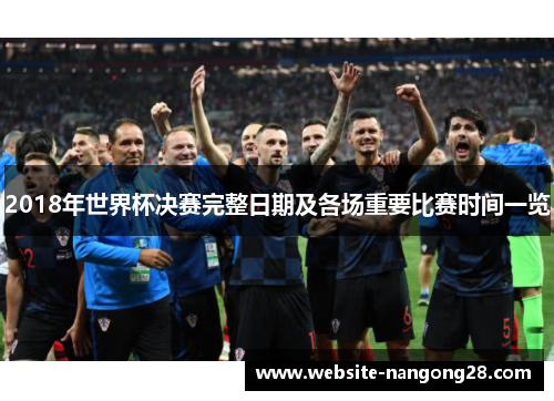 2018年世界杯决赛完整日期及各场重要比赛时间一览 2018年世界杯决赛完整日期及各场重要比赛时间一览
