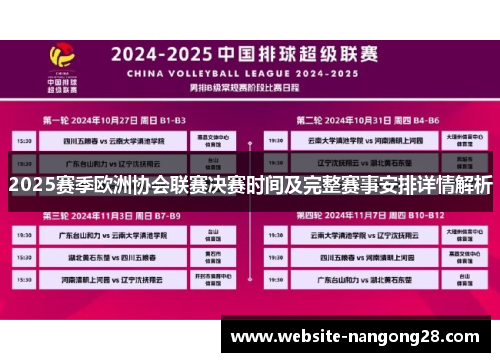2025赛季欧洲协会联赛决赛时间及完整赛事安排详情解析 2025赛季欧洲协会联赛决赛时间及完整赛事安排详情解析