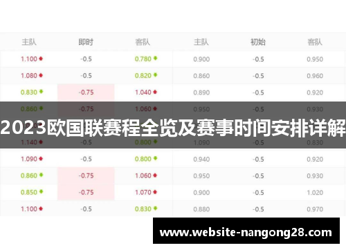 2023欧国联赛程全览及赛事时间安排详解 2023欧国联赛程全览及赛事时间安排详解